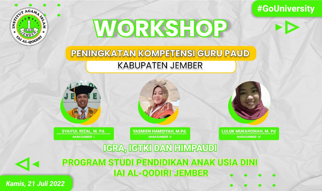 IAI Al-Qodiri Jember mengadakan Workshop Peningkatan Kompetensi  Guru PAUD se-Kabupaten Jember
